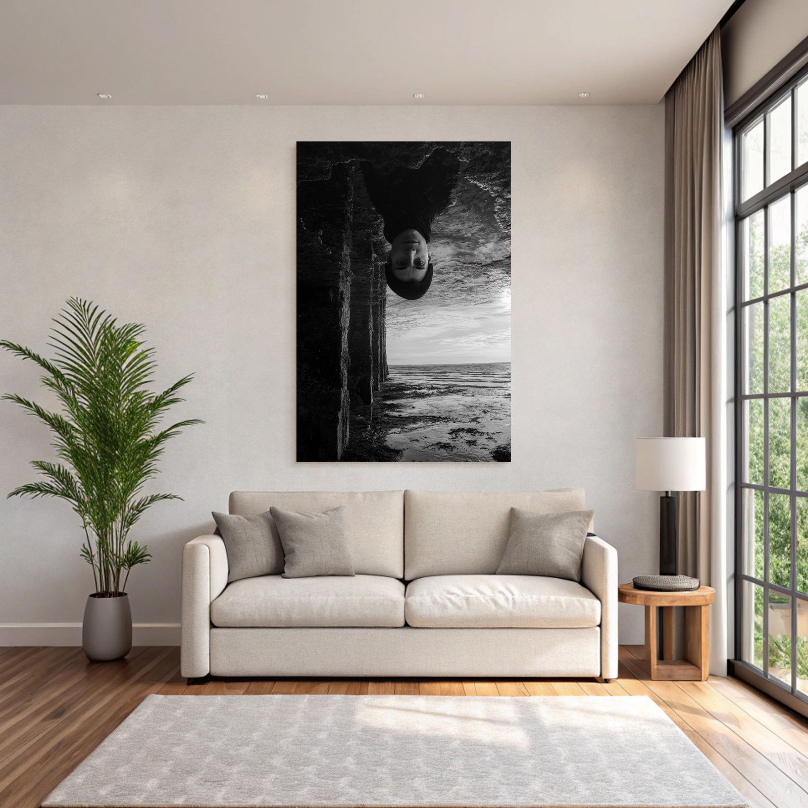 Person Unter Pier Kunstvolle Aufnahme Meer Reflection