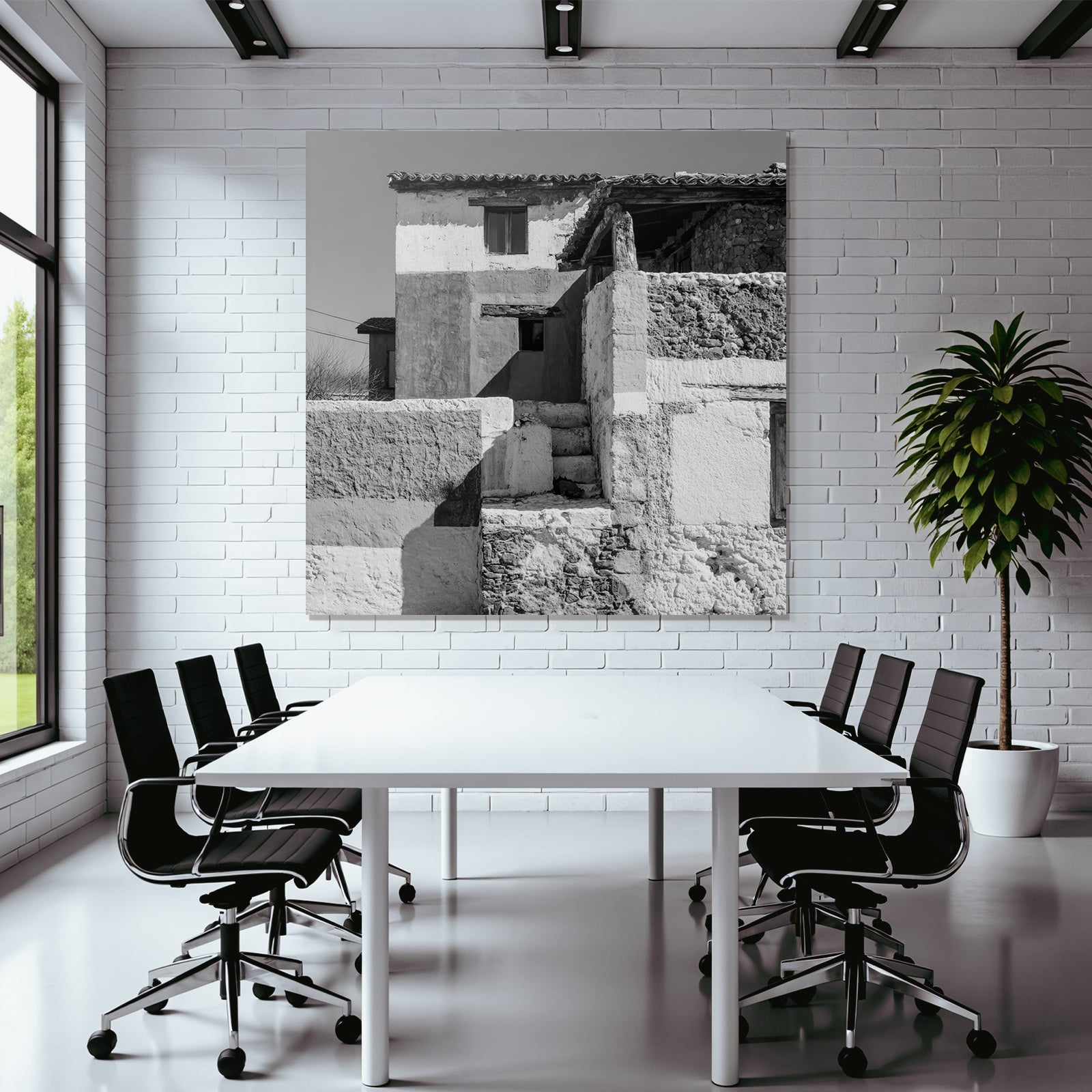 Architektonische Struktur Mit Vielen Materialien Monochrom