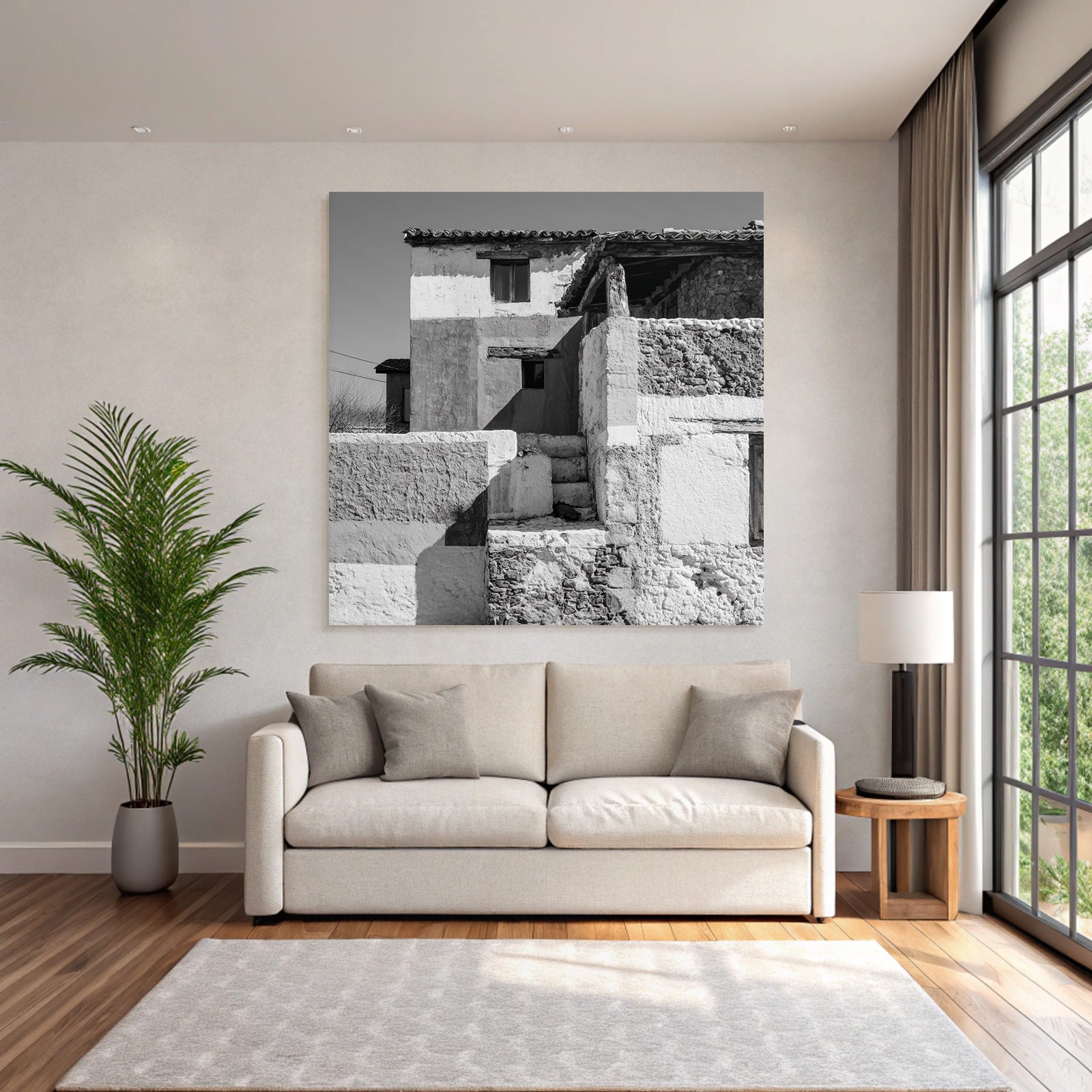 Architektonische Struktur Mit Vielen Materialien Monochrom