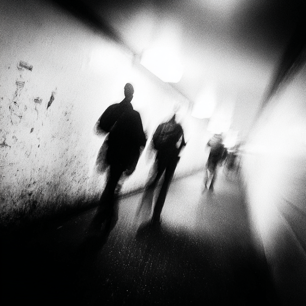 Bewegte Menschen In Einer Halle | Schwarz Weiss | Farbenwelten