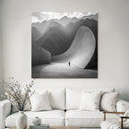 Dramatische Berglandschaft Mit Architektur Harmonie