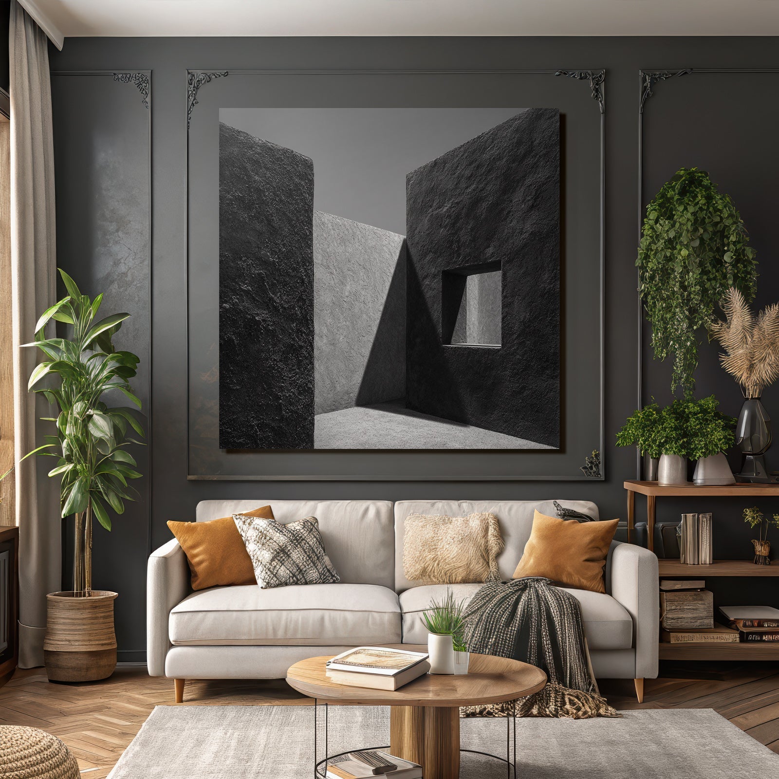 Minimalistische Architektur Szenen Mit Texturierten Wänden