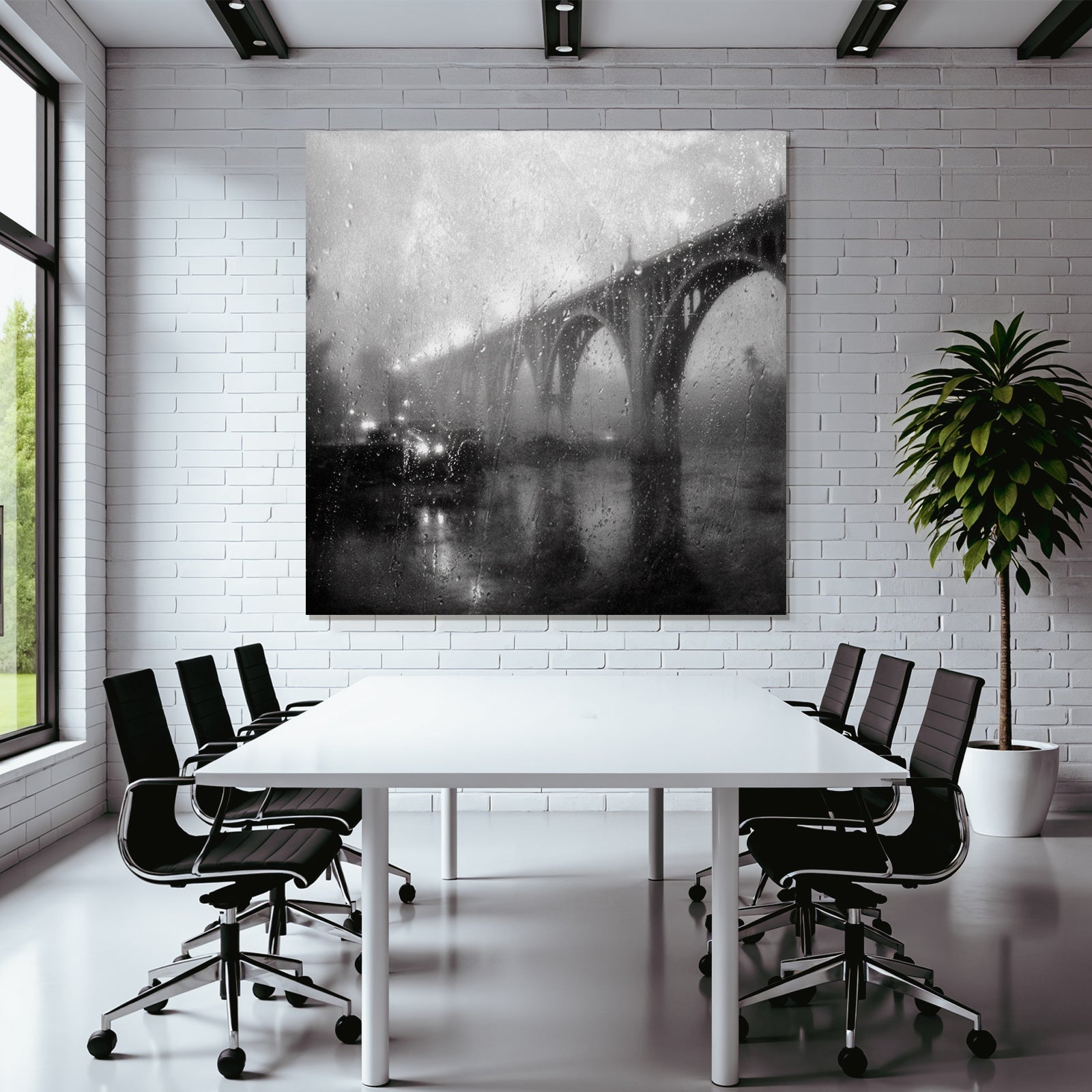 Regenbrücke Im Nebel Atmosphäre