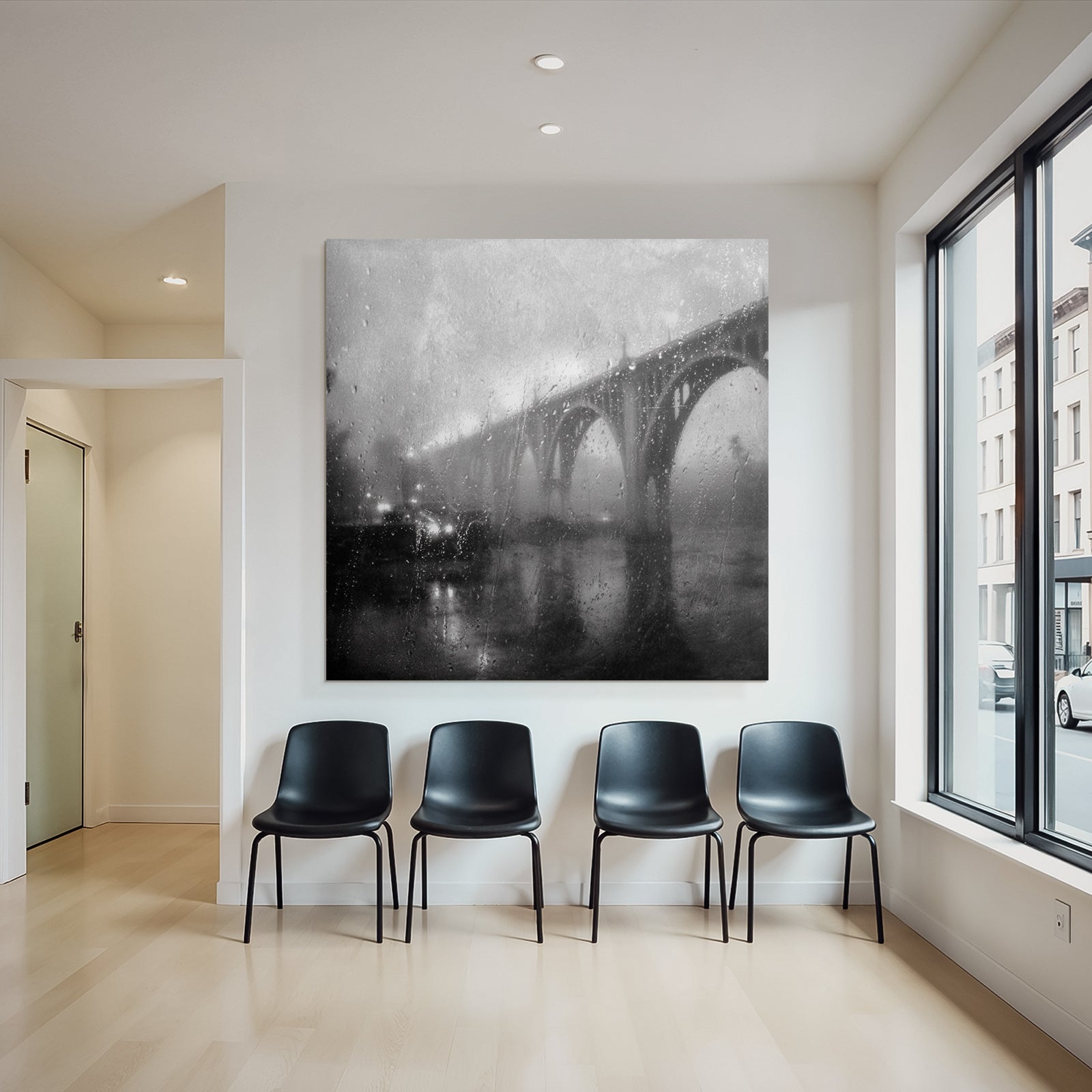 Regenbrücke Im Nebel Atmosphäre