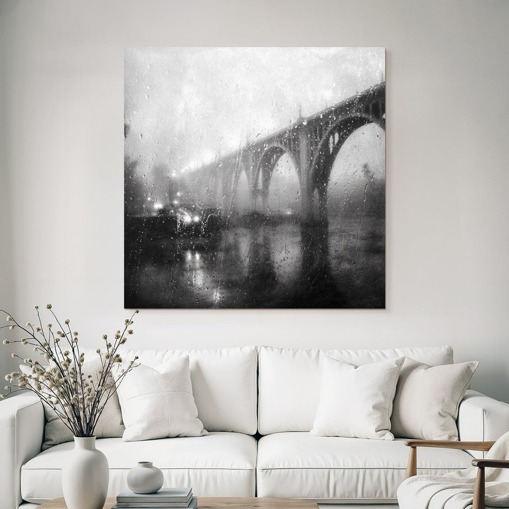 Regenbrücke Im Nebel Atmosphäre