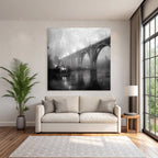 Regenbrücke Im Nebel Atmosphäre