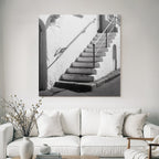 Treppe Weiss Wand Minimalistisch Architektur