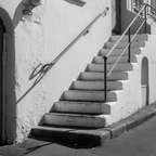Treppe Weiss Wand Minimalistisch Architektur | Schwarz Weiss | Farbenwelten