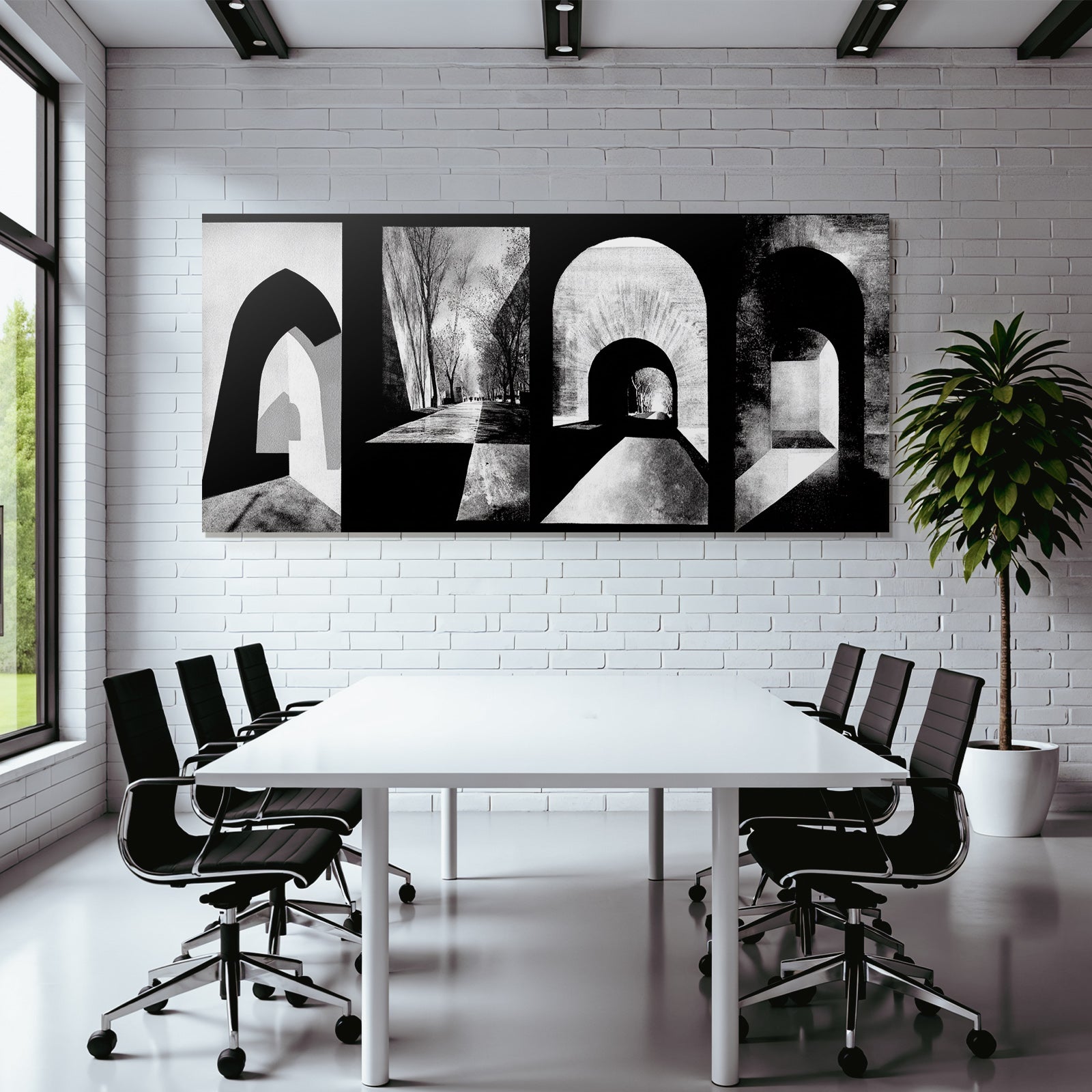 Abstrakte Geometrische Formen Licht Schatten Architektur Panels