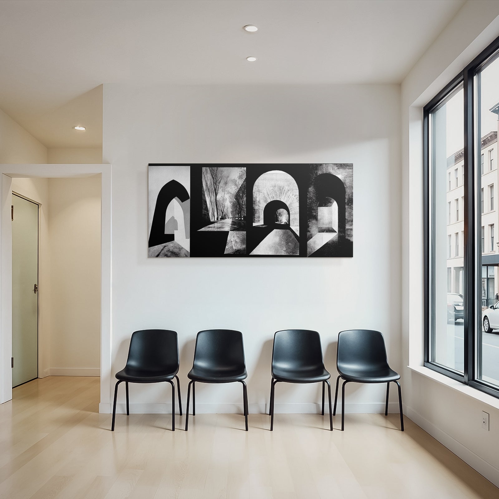Abstrakte Geometrische Formen Licht Schatten Architektur Panels