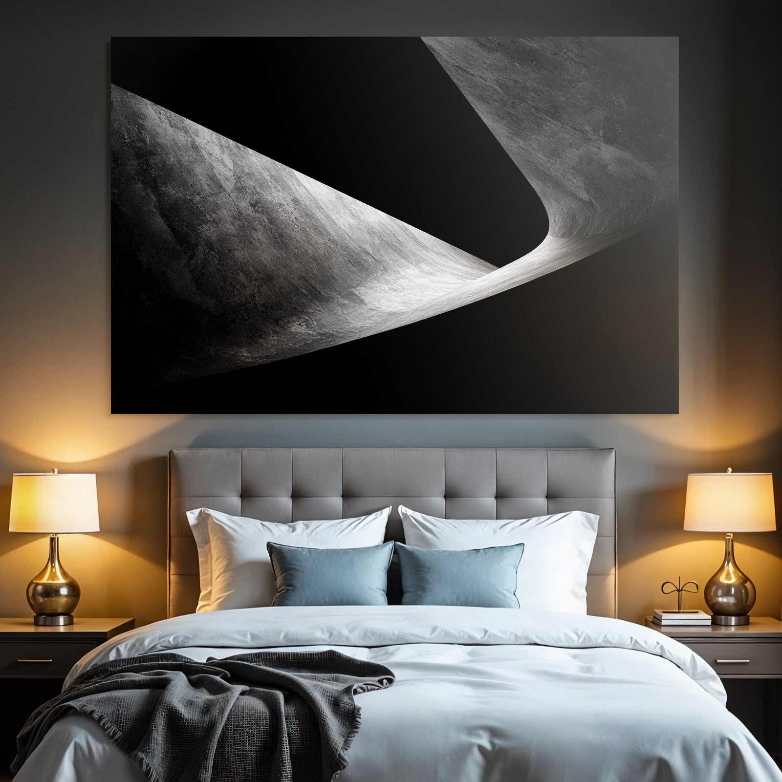 Abstraktes Design Mit Gekrümmten Formen Monochromatische Farbpalette