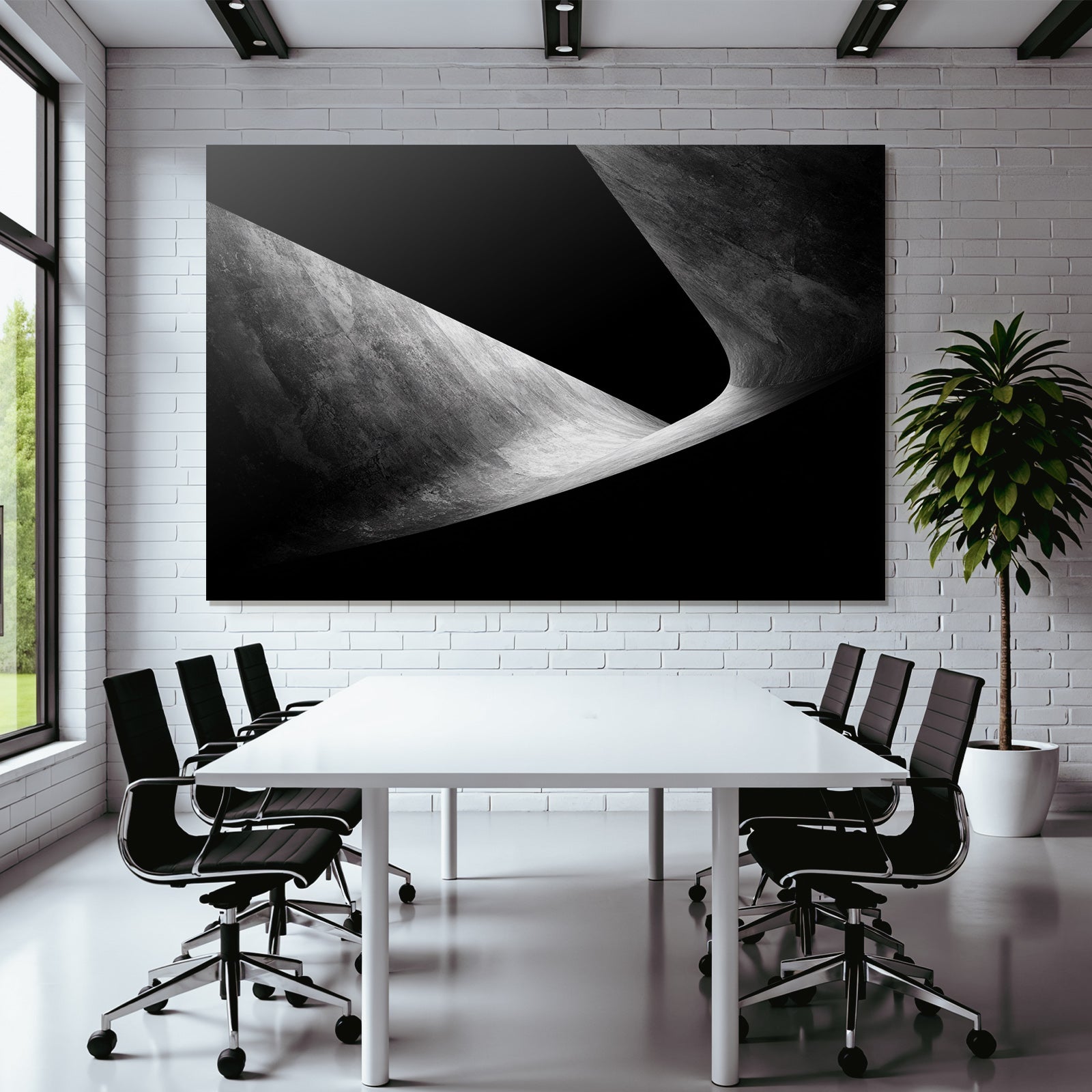 Abstraktes Design Mit Gekrümmten Formen Monochromatische Farbpalette