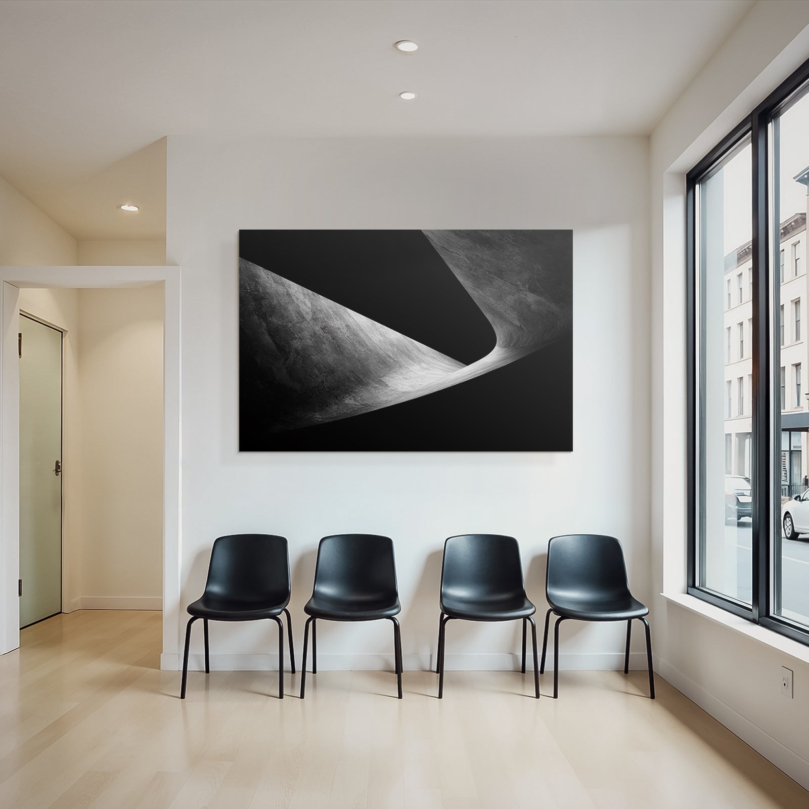 Abstraktes Design Mit Gekrümmten Formen Monochromatische Farbpalette