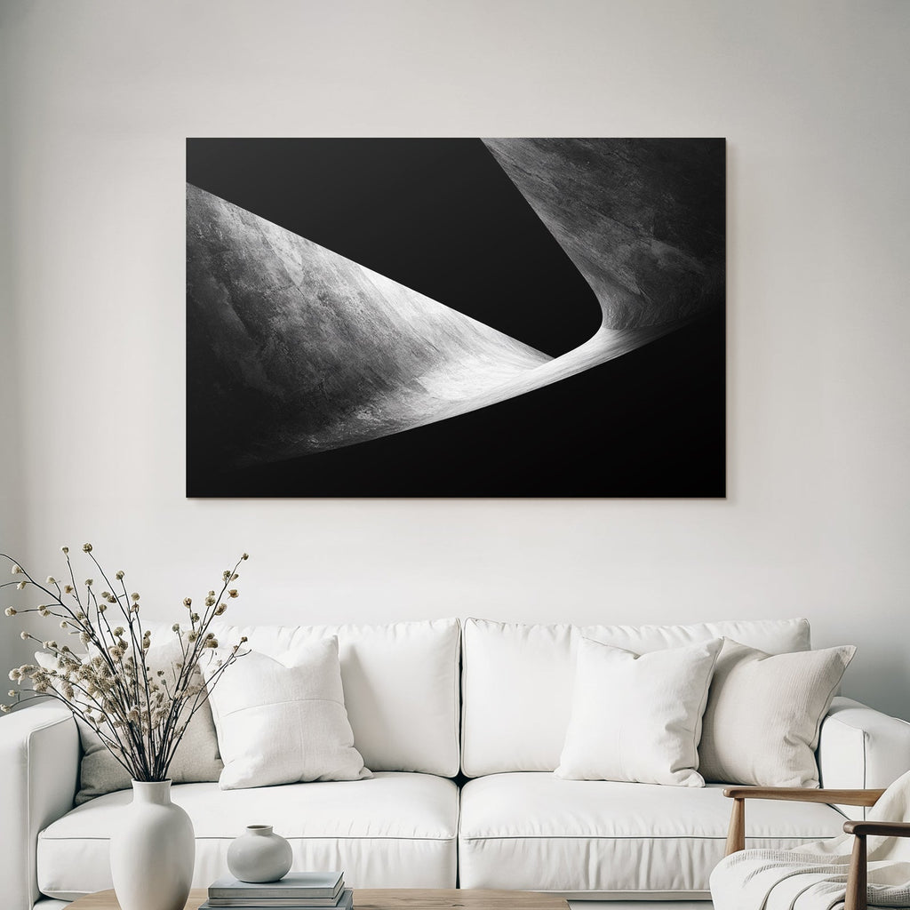 Abstraktes Design Mit Gekrümmten Formen Monochromatische Farbpalette