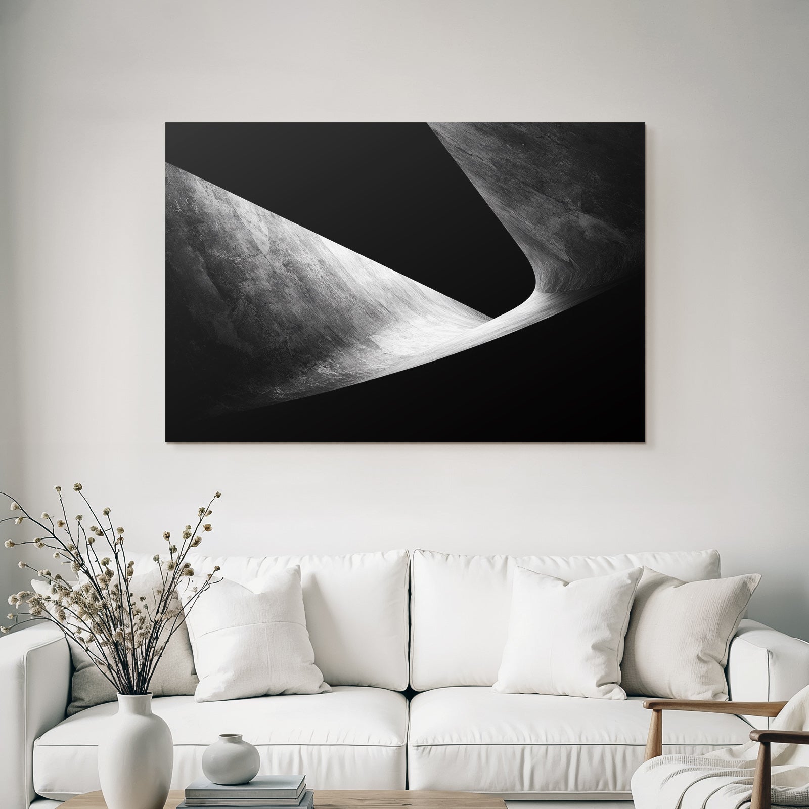 Abstraktes Design Mit Gekrümmten Formen Monochromatische Farbpalette