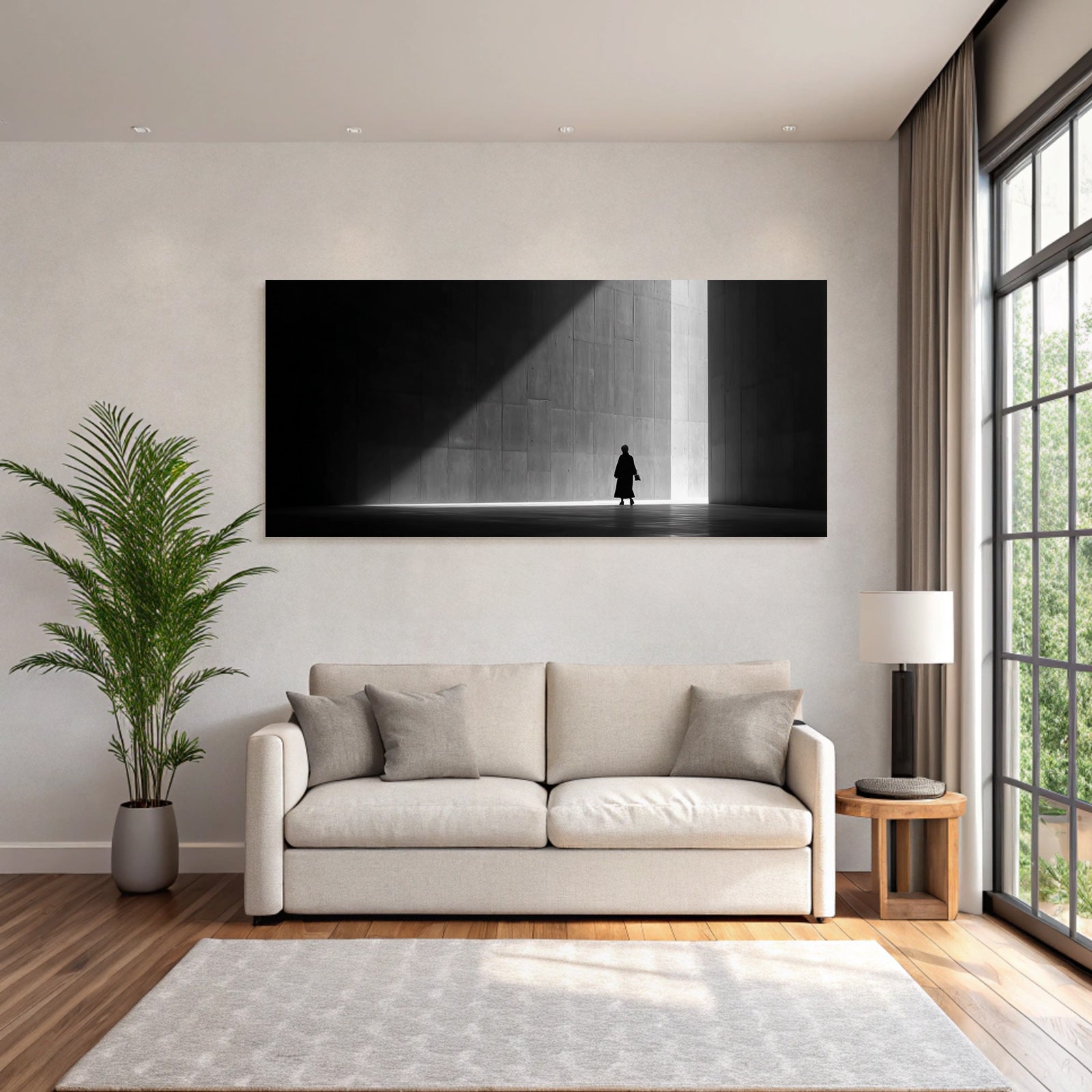 Allein In Der Leere Licht Schatten Architektur