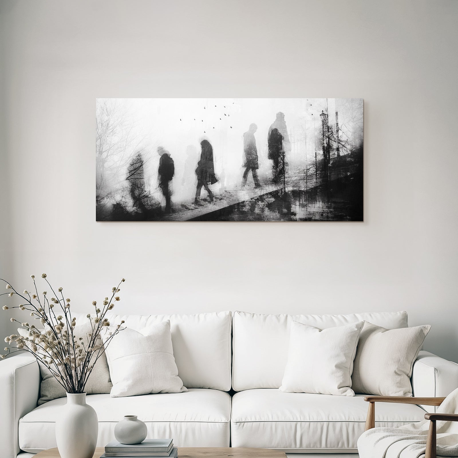 Bewegung Isolation Reflexion Schatten Von Menschen Und Natur