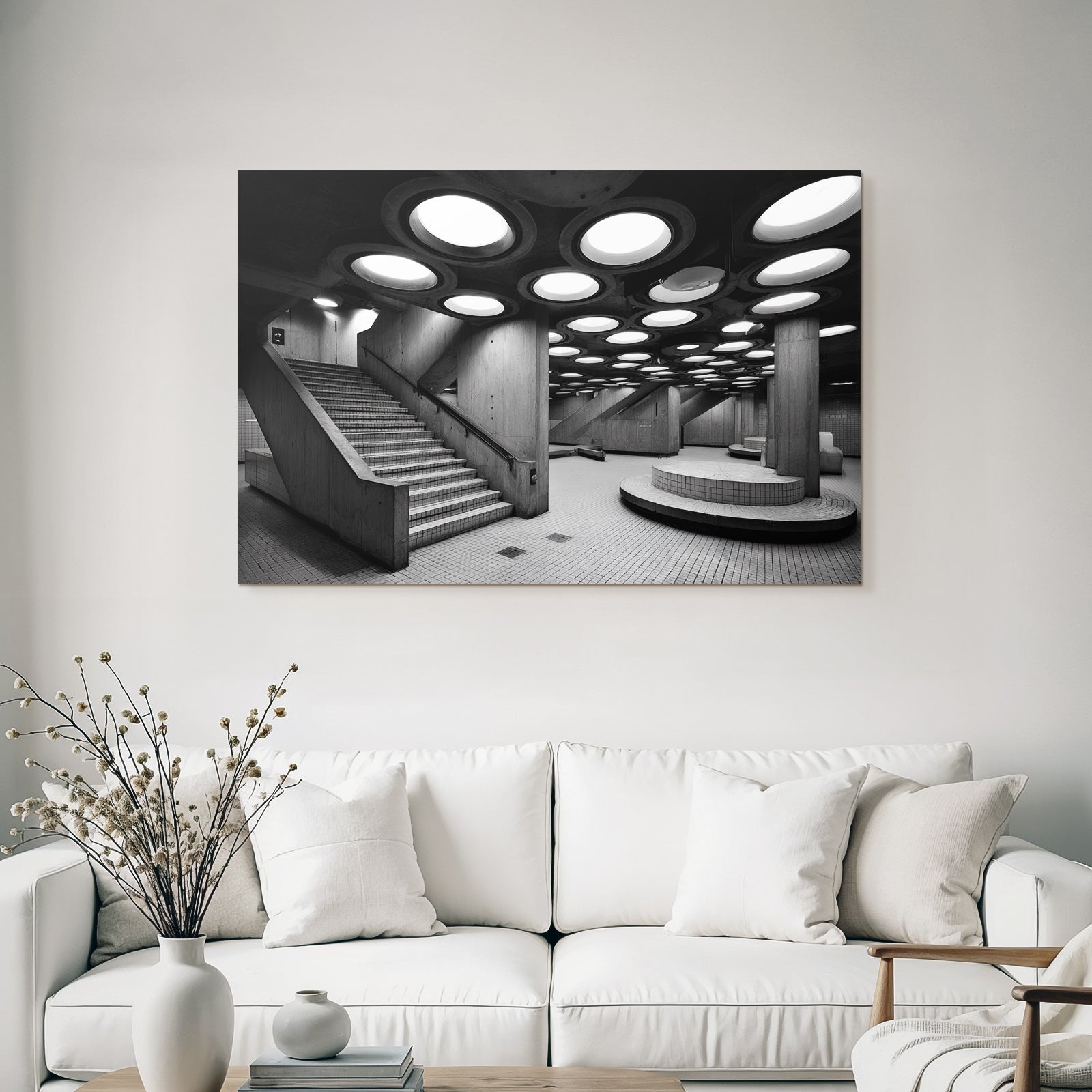 Moderne Architektur Innenraum Beton Licht Installationen Öffentliches Gebäude