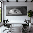 Monochromatische Bogen Tunnel Architektur Urban Minimalismus