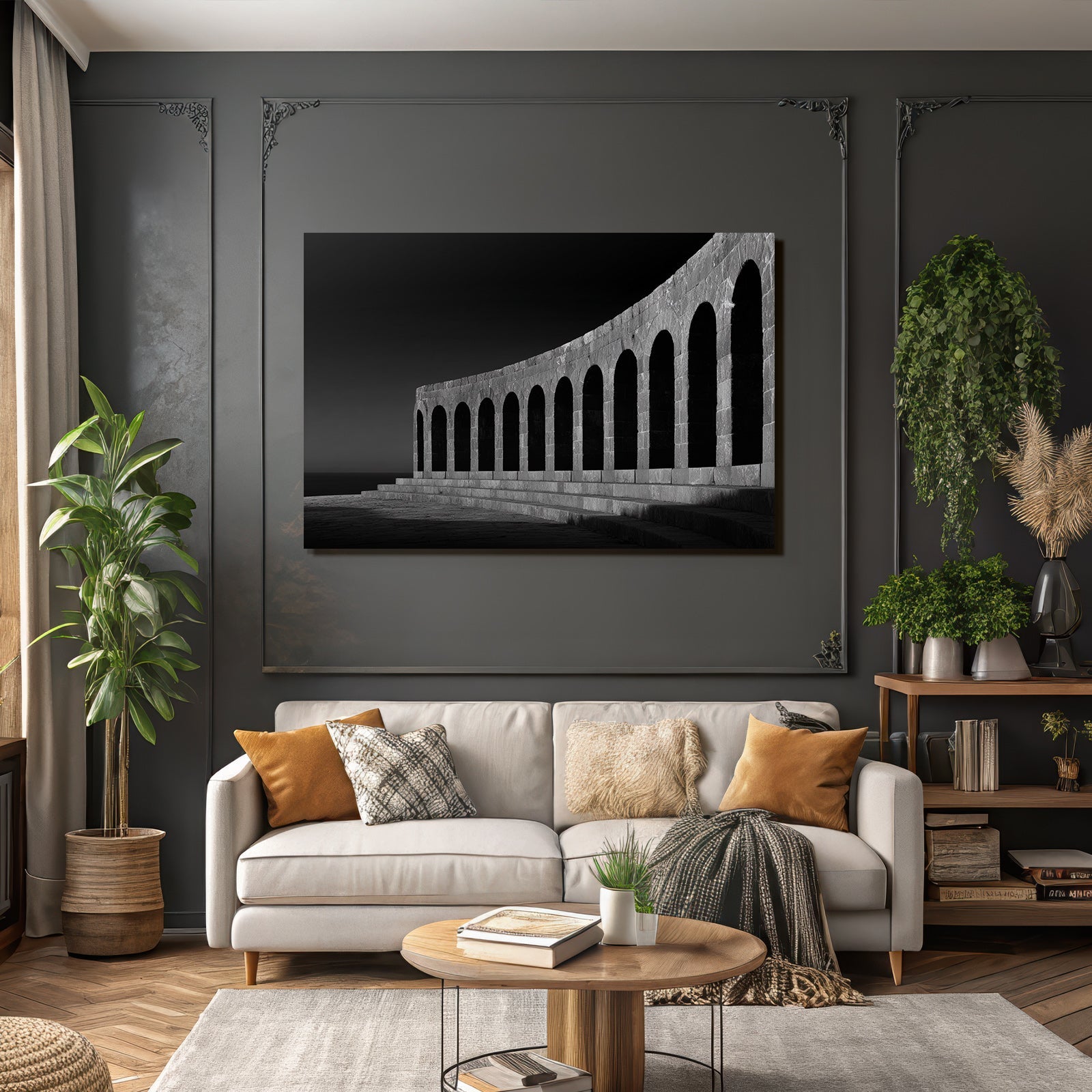 Monochrome Foto Von Bogen Struktur Architektur