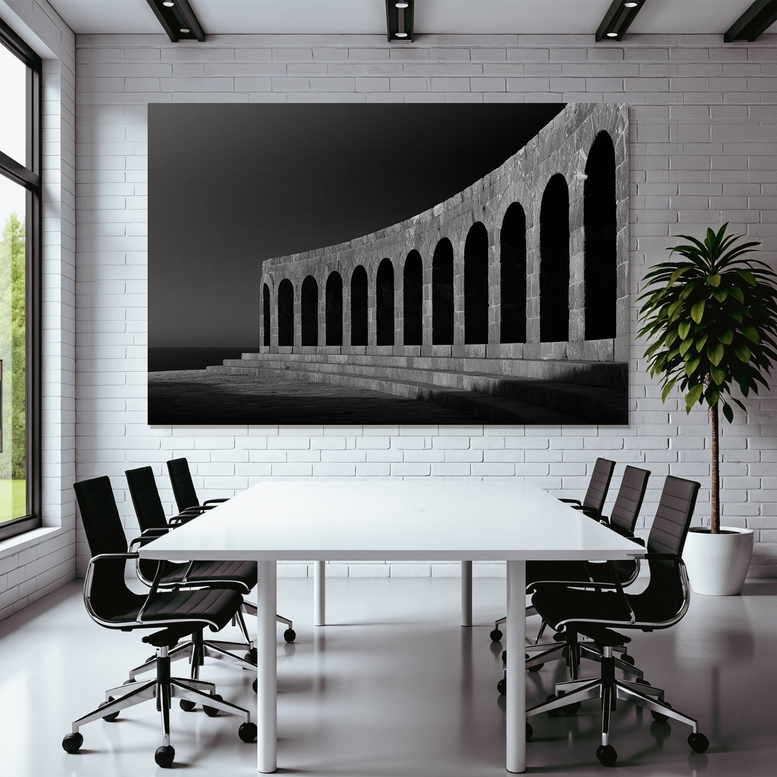 Monochrome Foto Von Bogen Struktur Architektur