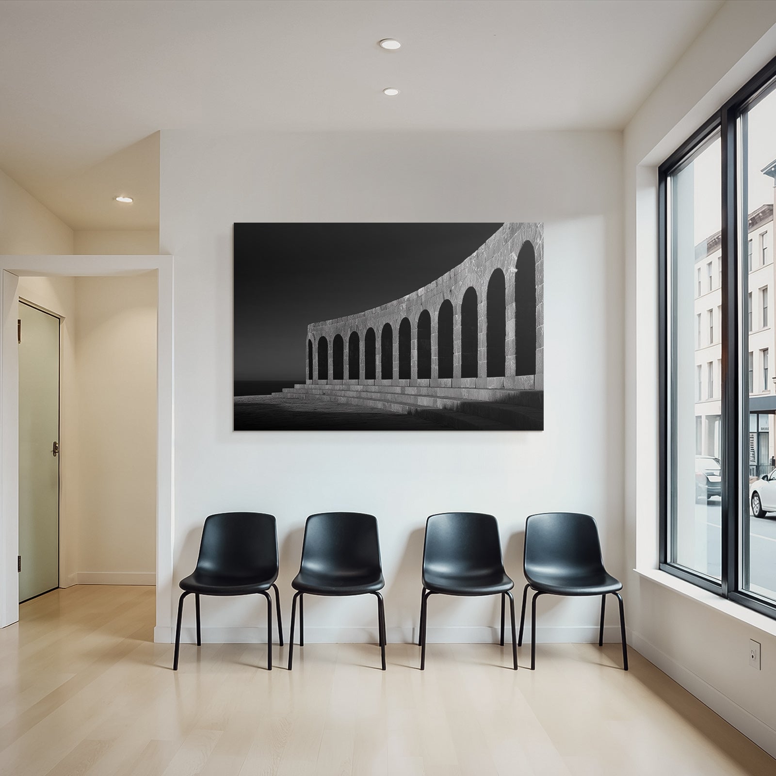 Monochrome Foto Von Bogen Struktur Architektur