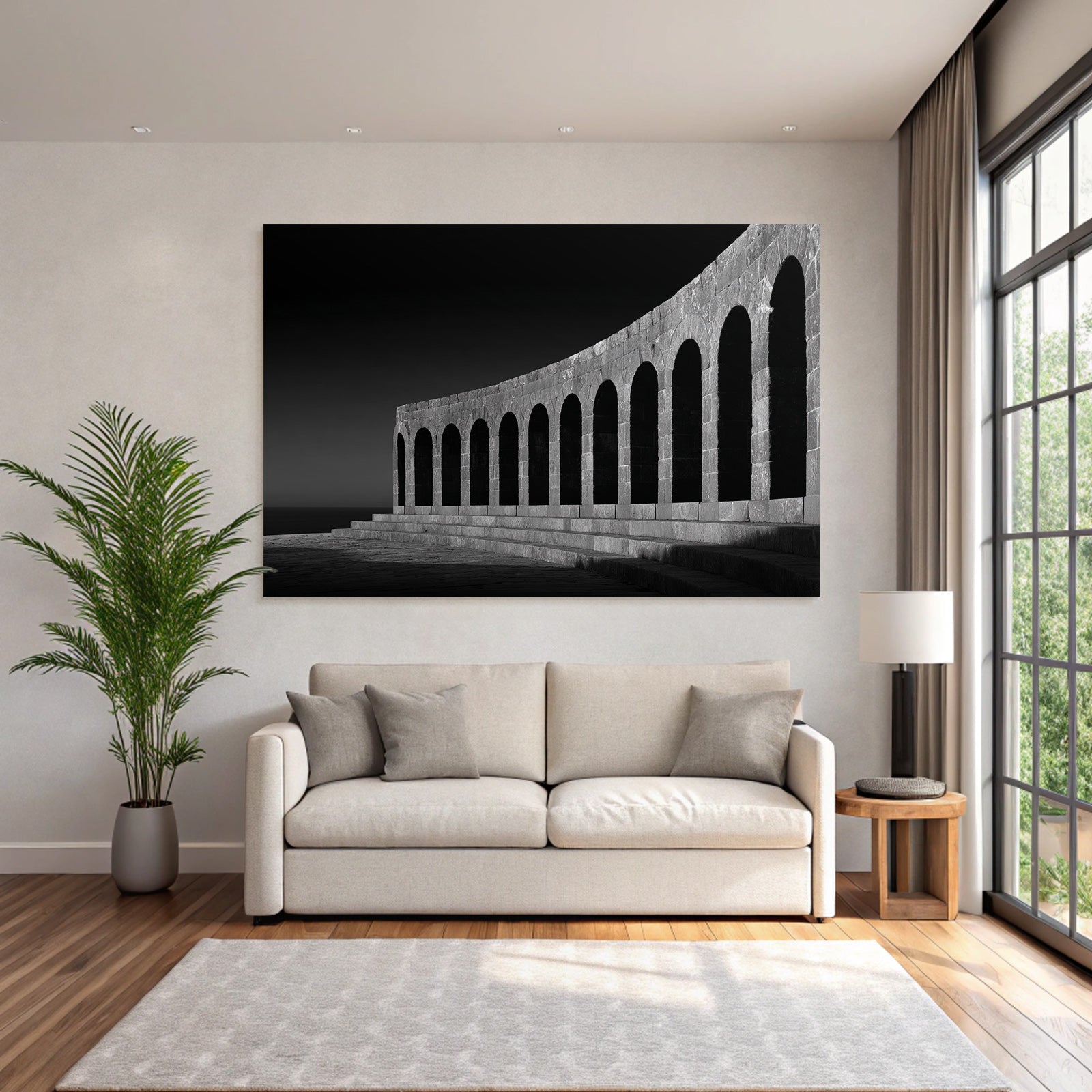 Monochrome Foto Von Bogen Struktur Architektur
