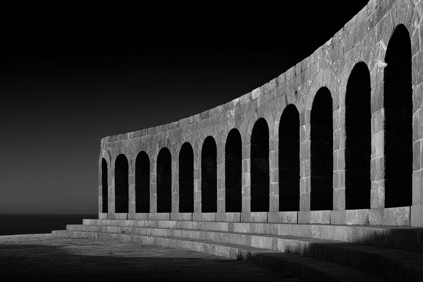 Monochrome Foto Von Bogen Struktur Architektur | Schwarz Weiss | Farbenwelten