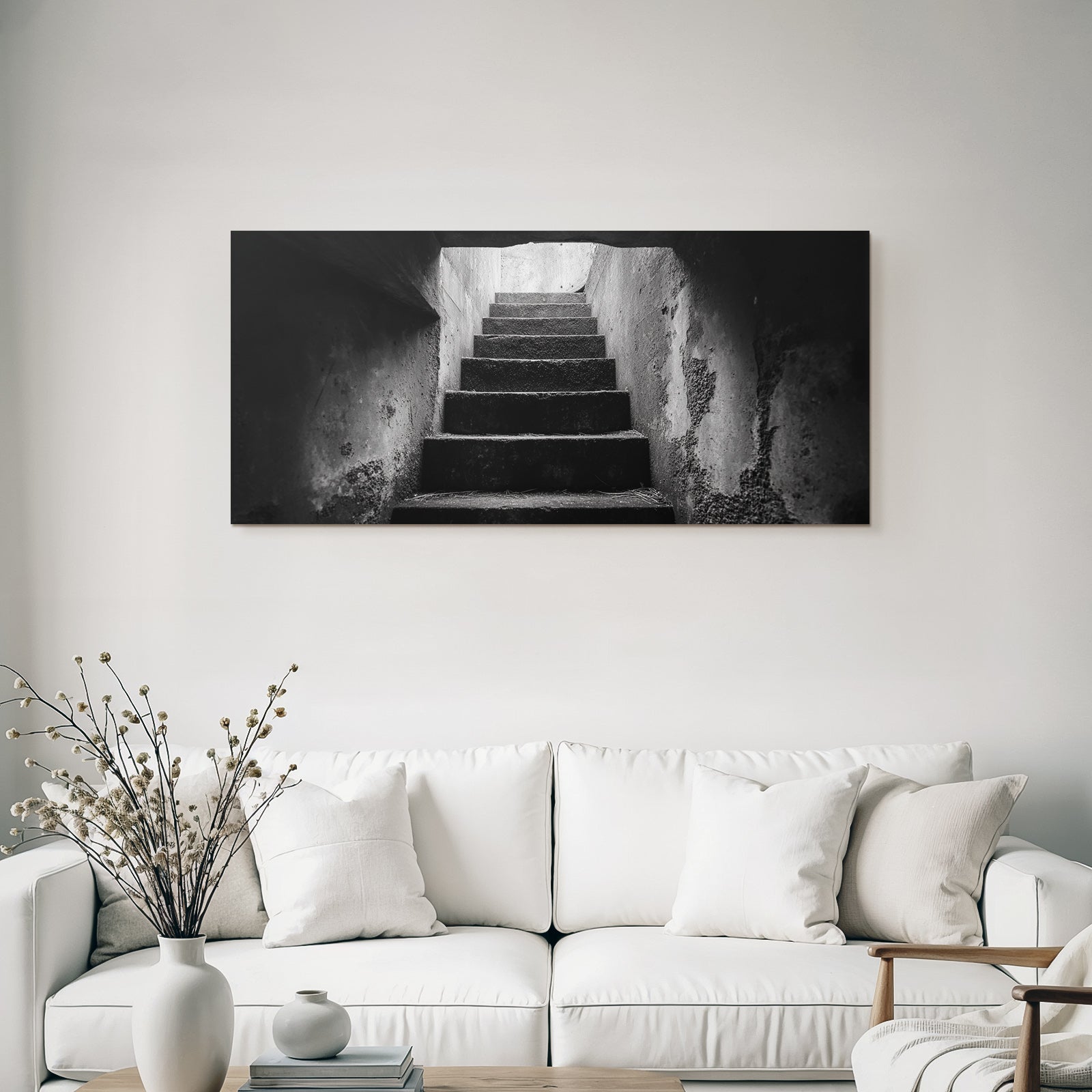 Treppe In Einem Dunklen Raum Mit Schatten Effekt