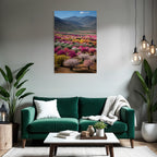 Blühende Landschaft Mit Obstbäumen Und Farbenfrohen Blumen