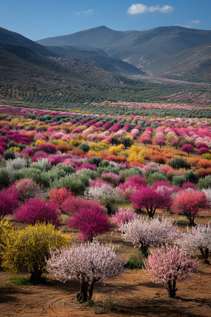 Blühende Landschaft Mit Obstbäumen Und Farbenfrohen Blumen | Fruehling | Jahreszeiten