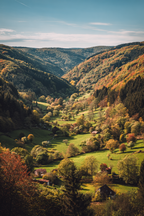 Herbstliche Landlandschaft Mit Bäumen Und Feldern | Fruehling | Jahreszeiten