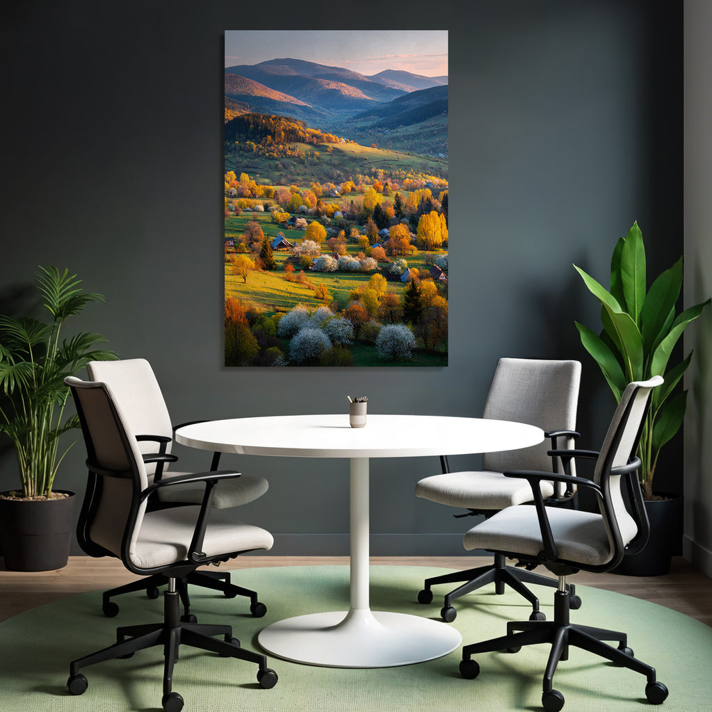 Herbstliche Landschaft Mit Hügeln Und Bäumen