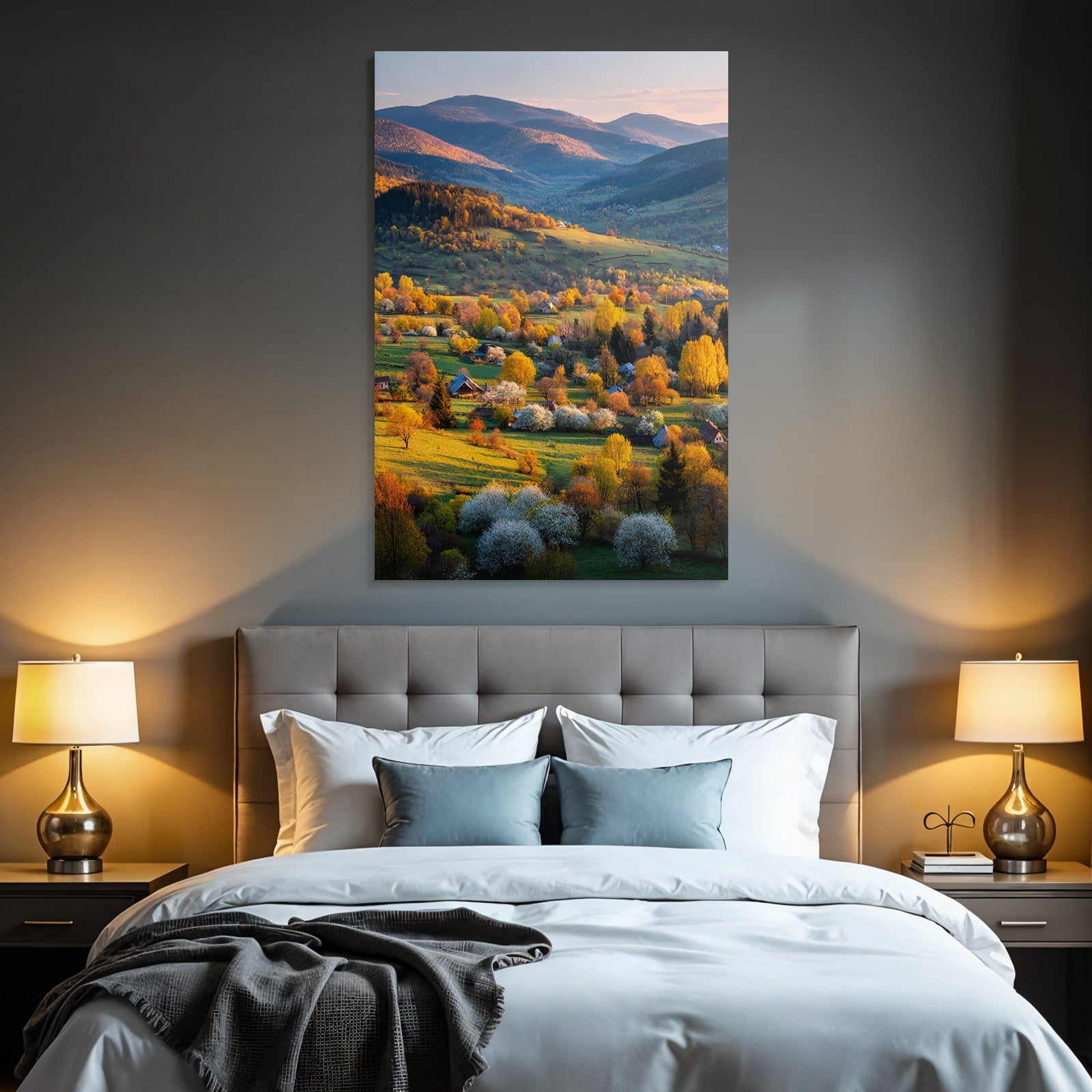 Herbstliche Landschaft Mit Hügeln Und Bäumen