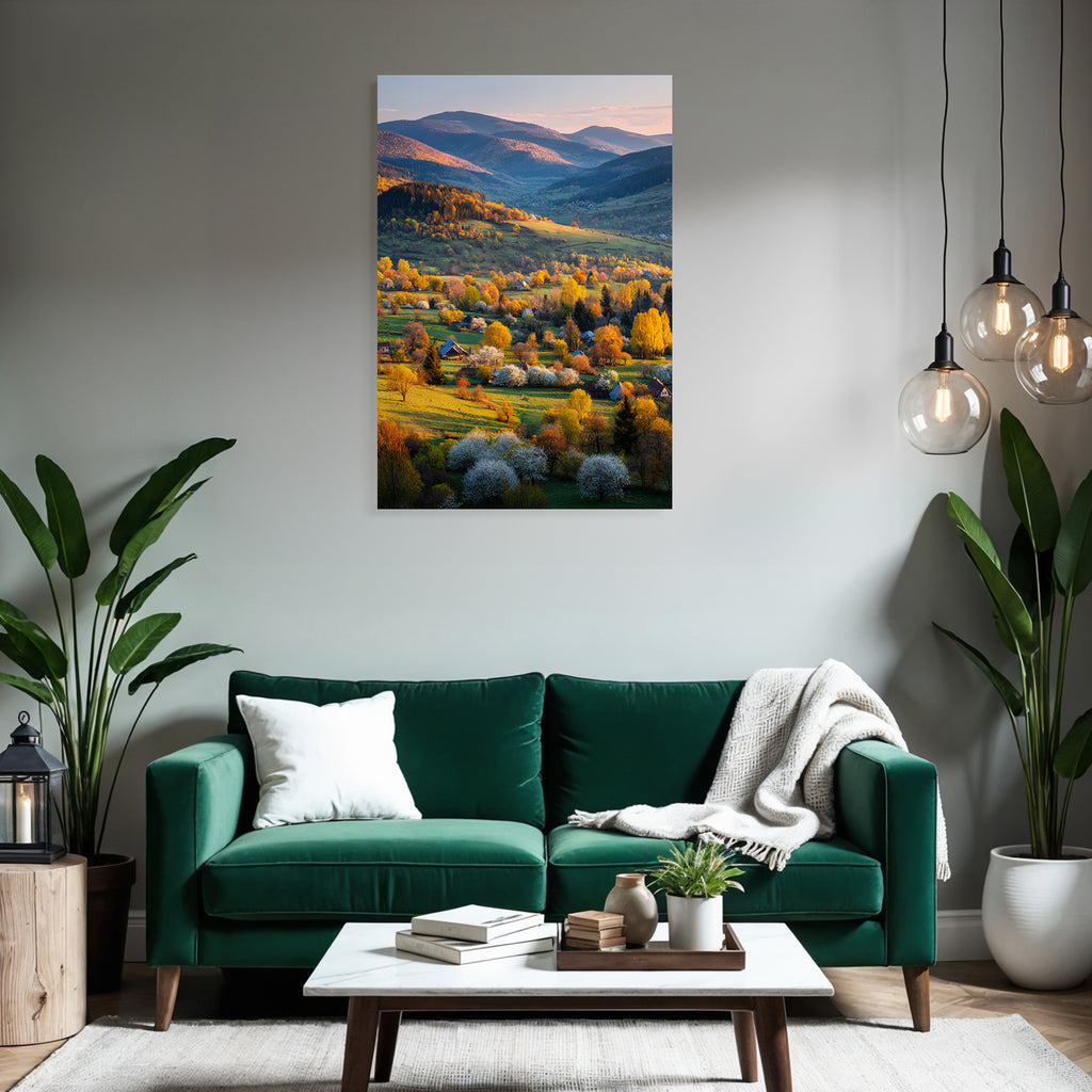 Herbstliche Landschaft Mit Hügeln Und Bäumen
