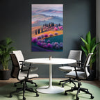 Rollende Hügel Blütende Bäume Traumhafte Landschaft Spring Gemütlich
