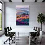 Rollende Hügel Blütende Bäume Traumhafte Landschaft Spring Gemütlich