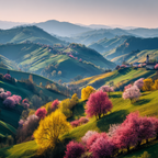 In Der Landlandschaft Mit Bäumen In Blüte | Fruehling | Jahreszeiten
