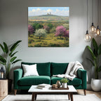 Landschaft Mit Bluhenden Baumen Und Burg Im Hintergrund