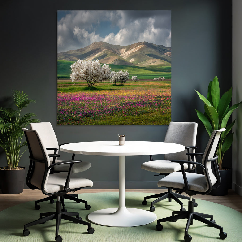 Malerische Landschaft Blumen Hänge