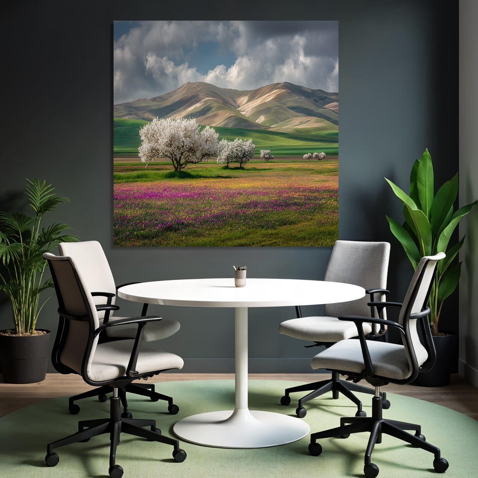 Malerische Landschaft Blumen Hänge