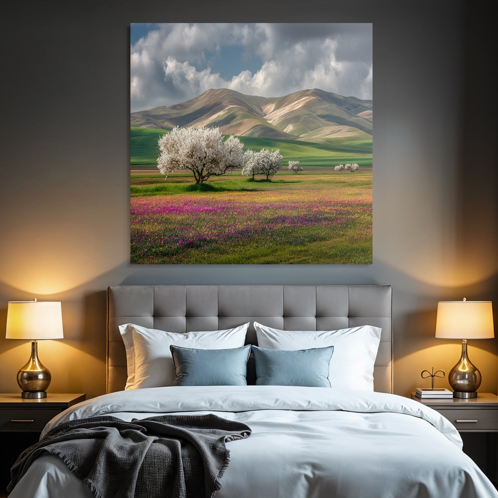 Malerische Landschaft Blumen Hänge