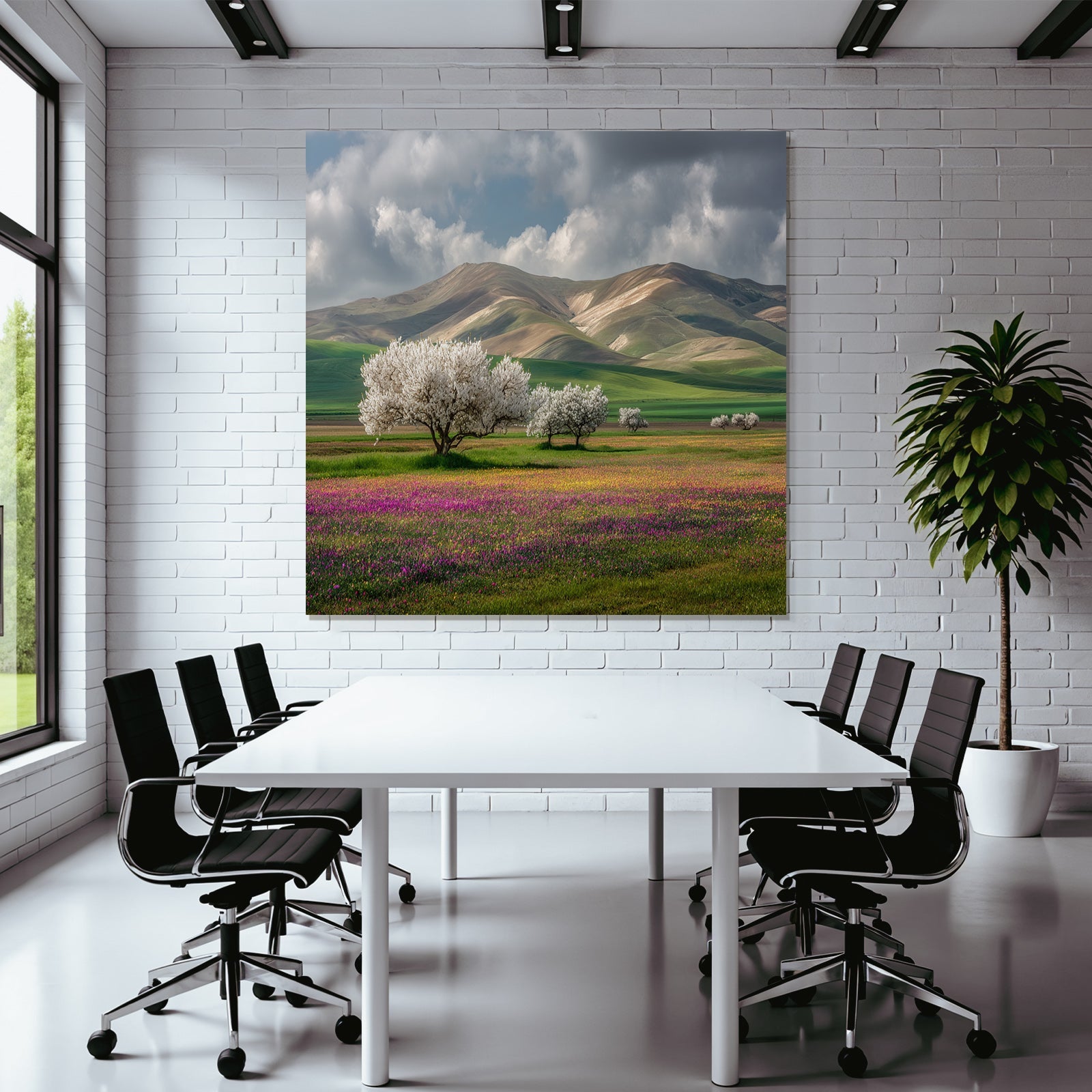 Malerische Landschaft Blumen Hänge