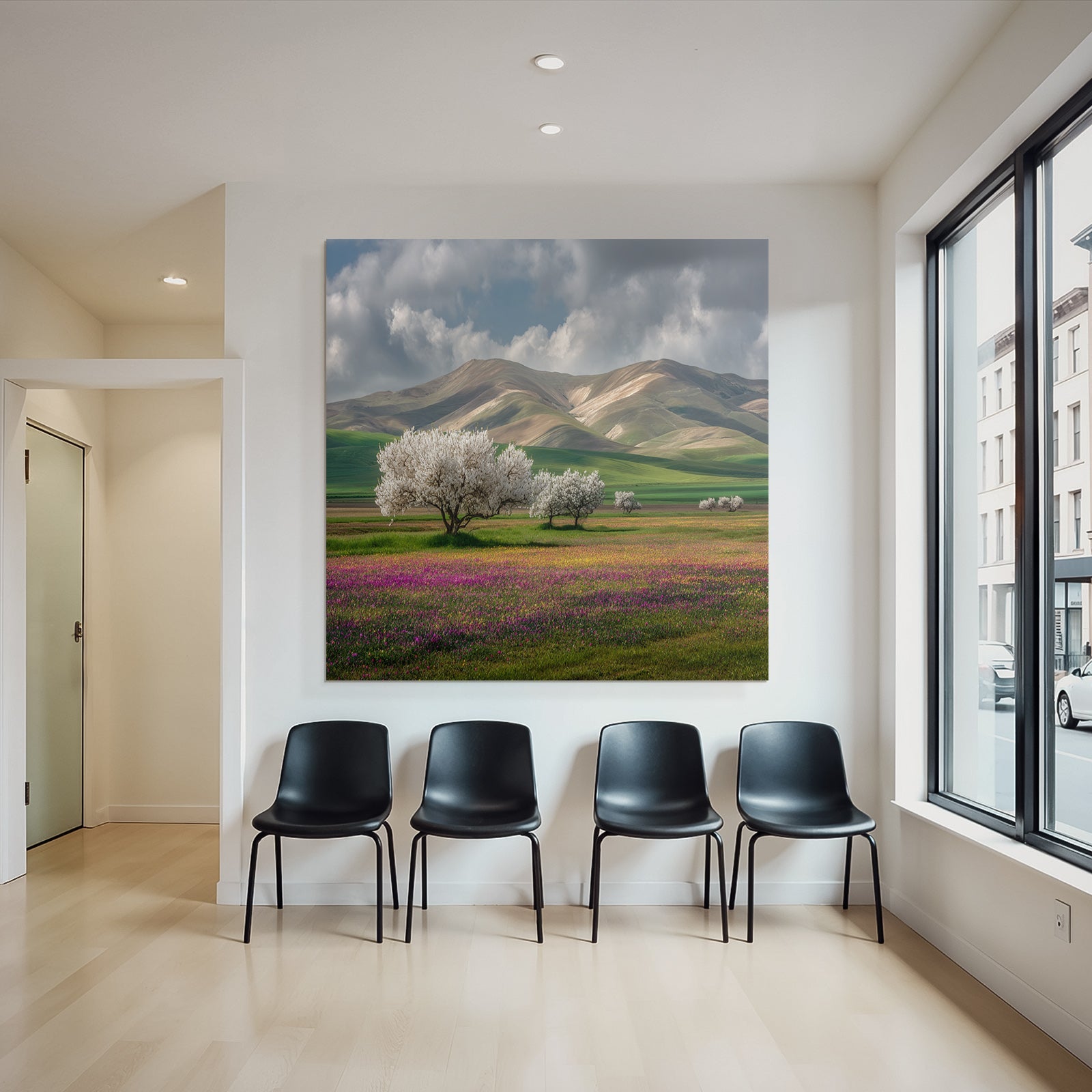 Malerische Landschaft Blumen Hänge