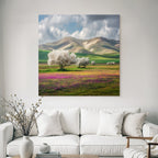 Malerische Landschaft Blumen Hänge