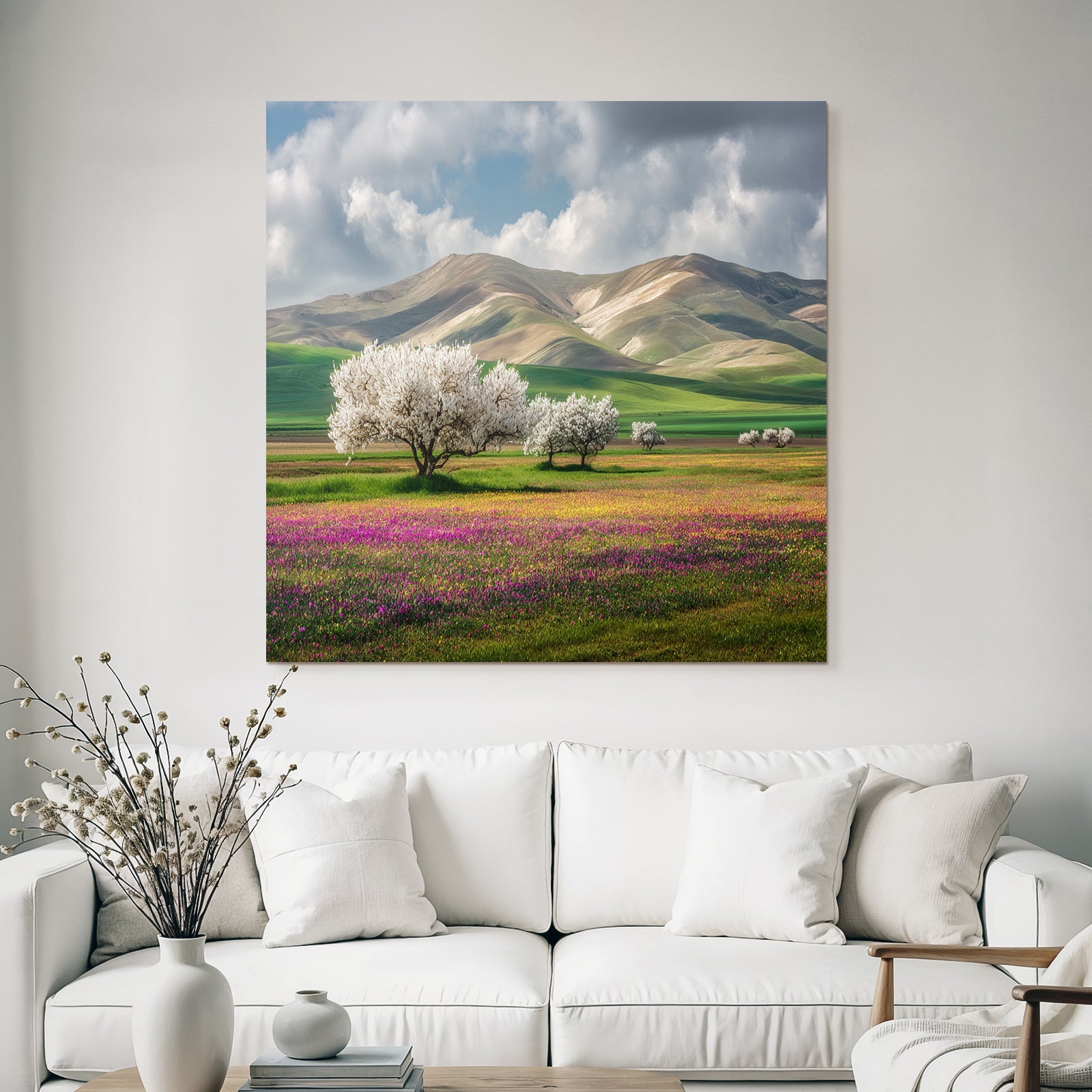 Malerische Landschaft Blumen Hänge