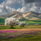 Malerische Landschaft Blumen Hänge | Fruehling | Jahreszeiten