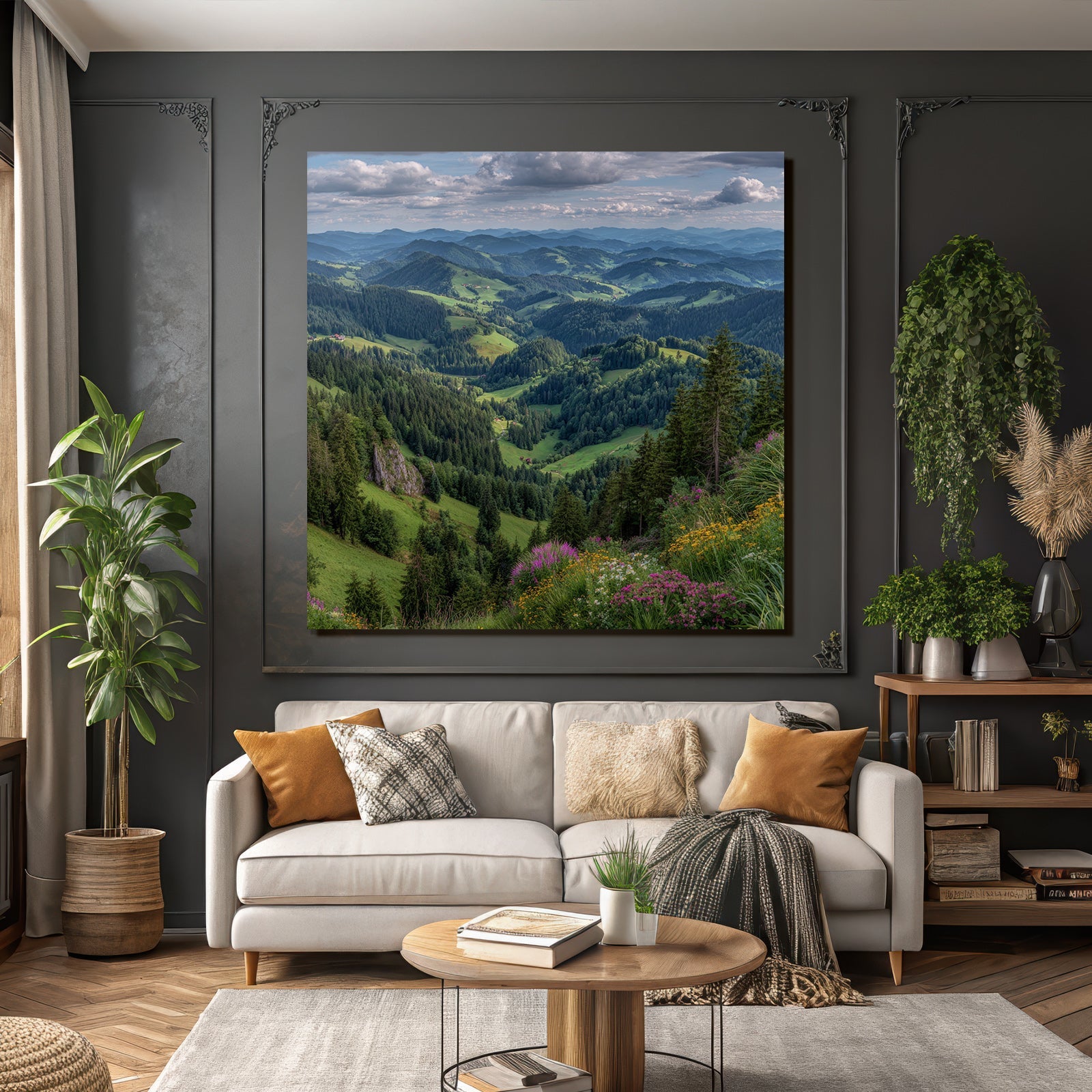 Rolling Hills And Valleys Mountains Scenery