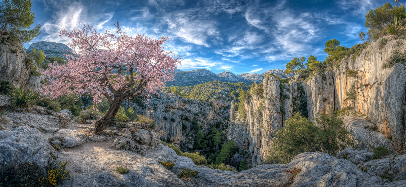 Cherry Blossom Baum Canyon Landschaft Ruhe Natur | Fruehling | Jahreszeiten