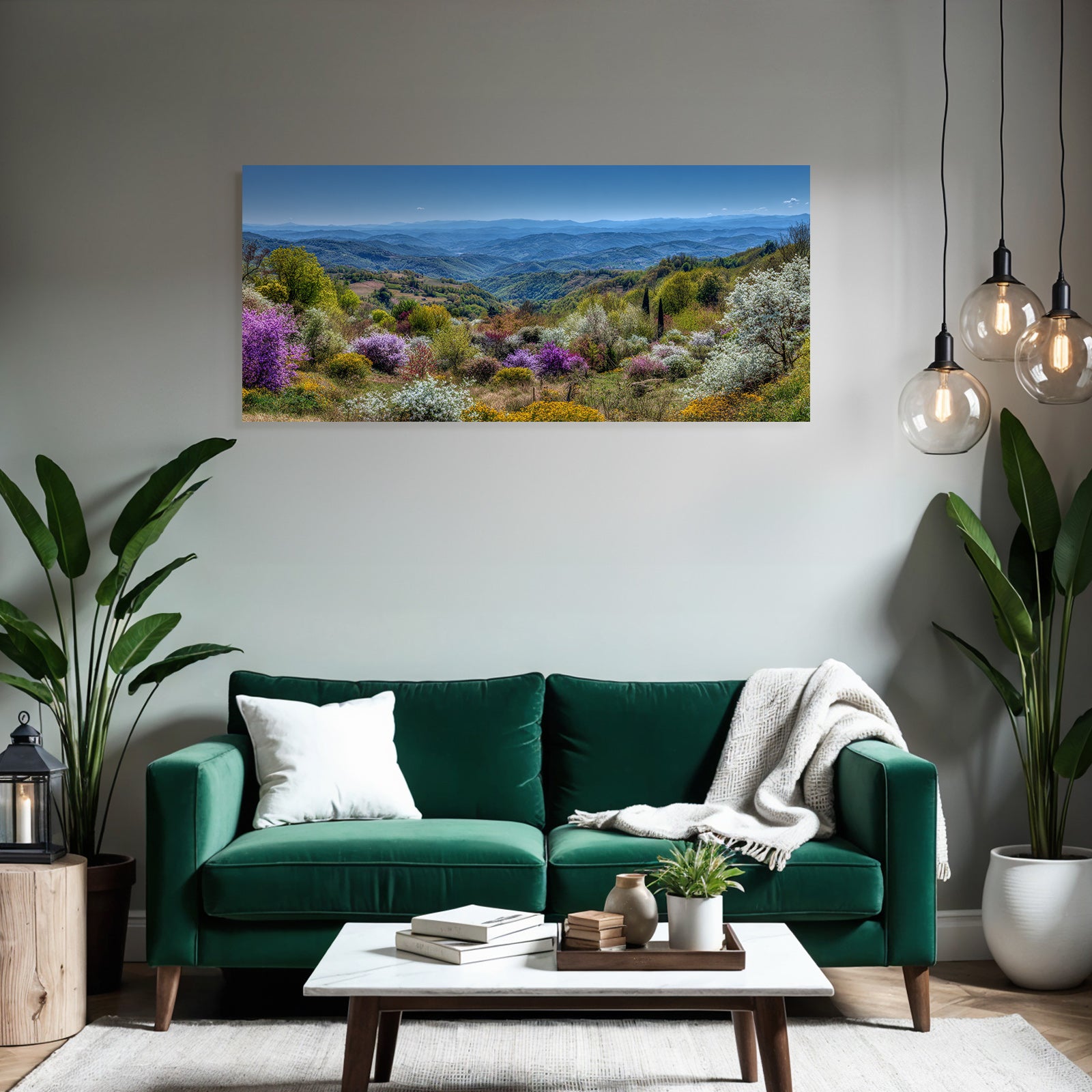Landschaft Blünde Pflanzen Und Bäume Klare Himmel